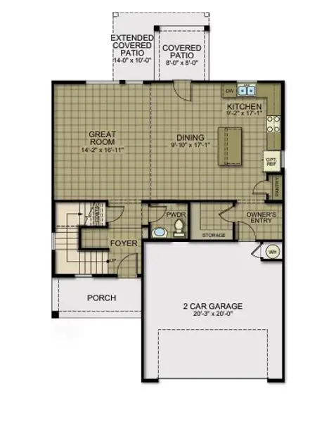 2D floor plan layout for the Winfield by View Homes in Paseo del Este, El Paso, TX (Image 4). 2D floor plan layout for the Winfield by View Homes in Paseo del Este, El Paso, TX (Image 4).