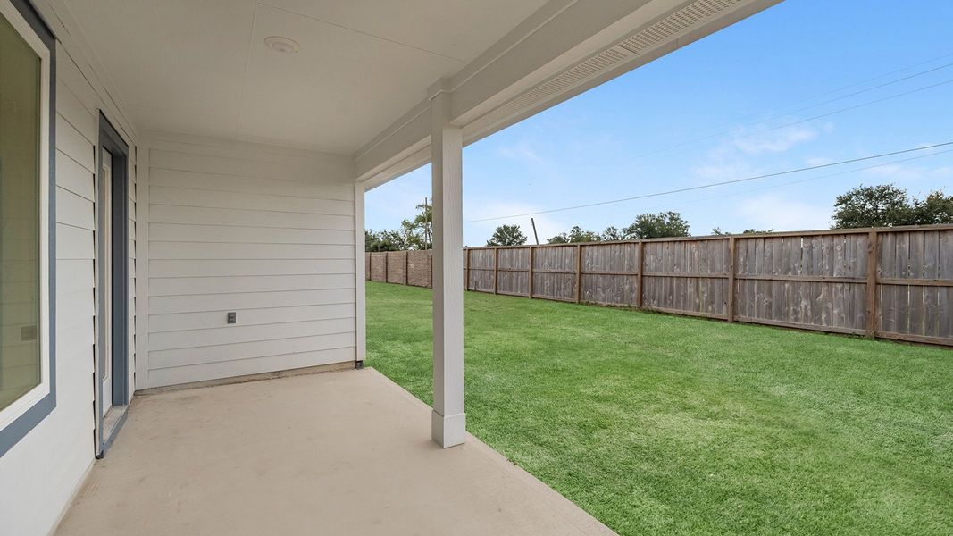 Exterior details and patio area of a home in Reserve at Mallard Lakes, Orange (Image 3). Exterior details and patio area of a home in Reserve at Mallard Lakes, Orange (Image 3).