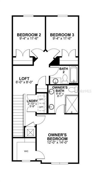 2D floor plan layout of this home in Reeves Place, Orlando, FL (Image 3).
