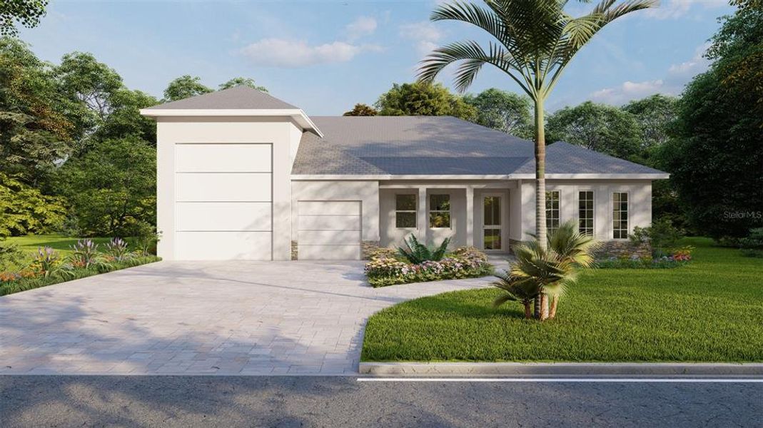 Front exterior of a new home in , Punta Gorda, FL, highlighting curb appeal (Image 1).