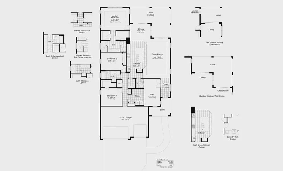 2D floor plan layout for the Sea Mist by Neal Communities in Wildleaf at North River Ranch, Parrish, FL (Image 5).