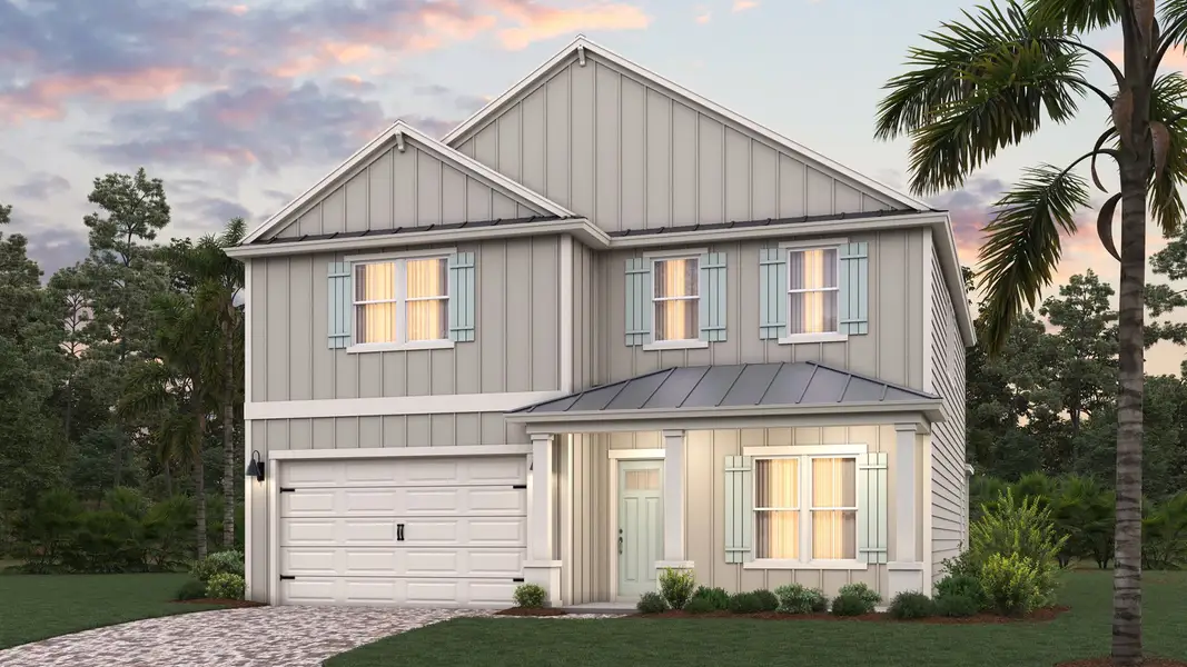 Representative exterior photo of a completed home built from the Holden by D.R. Horton in Broward Key, Jacksonville, FL (Image 1). Representative exterior photo of a completed home built from the Holden by D.R. Horton in Broward Key, Jacksonville, FL (Image 1).