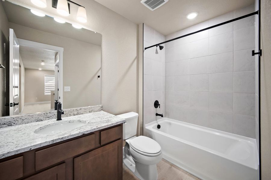 Furnished interior view inside a new home in Trails at Aspen Ridge-3, Colorado Springs (Image 18). Furnished interior view inside a new home in Trails at Aspen Ridge-3, Colorado Springs (Image 18).