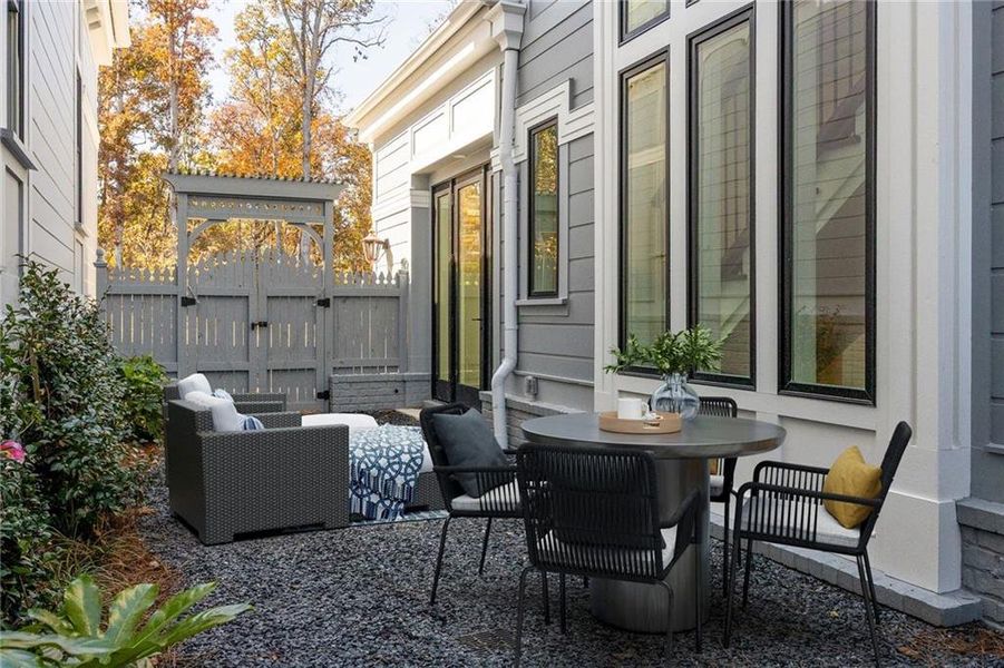 Exterior details and patio area of a home in , Chattahoochee Hills (Image 1).