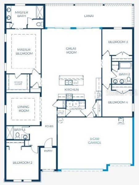 2D floor plan layout of this home in , North Port, FL (Image 5).