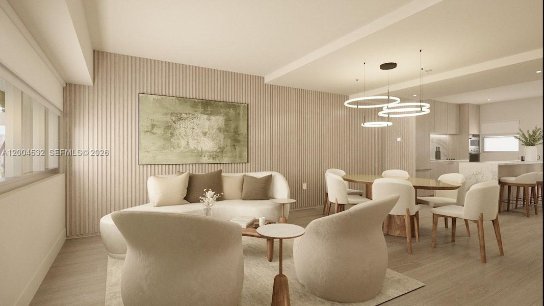 Furnished interior view inside a new home in , Miami Beach (Image 5).