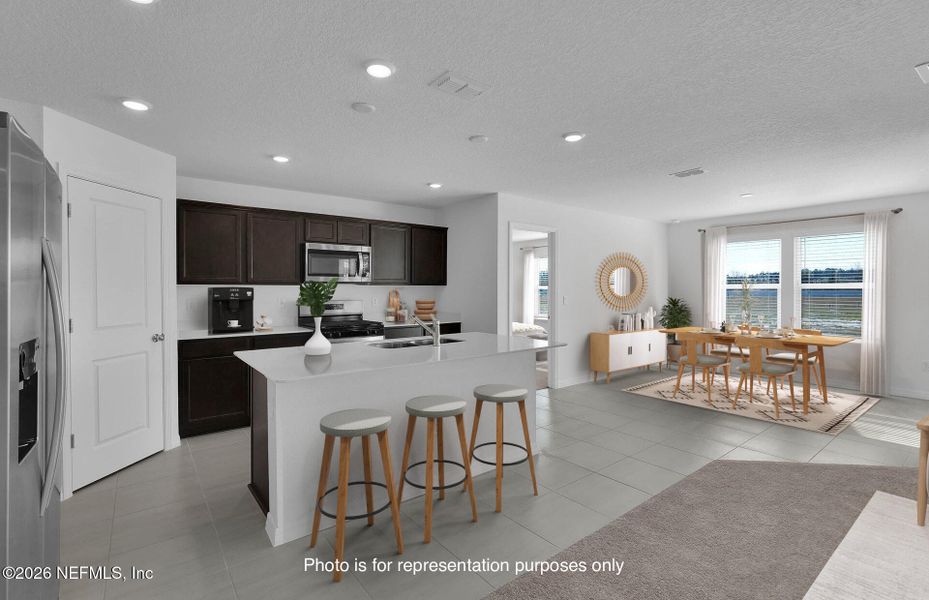 Furnished interior view inside a new home in Wells Landing, Jacksonville (Image 11).