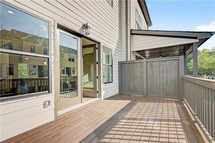 Exterior details and patio area of a home in Barrett Pointe, Kennesaw (Image 4).
