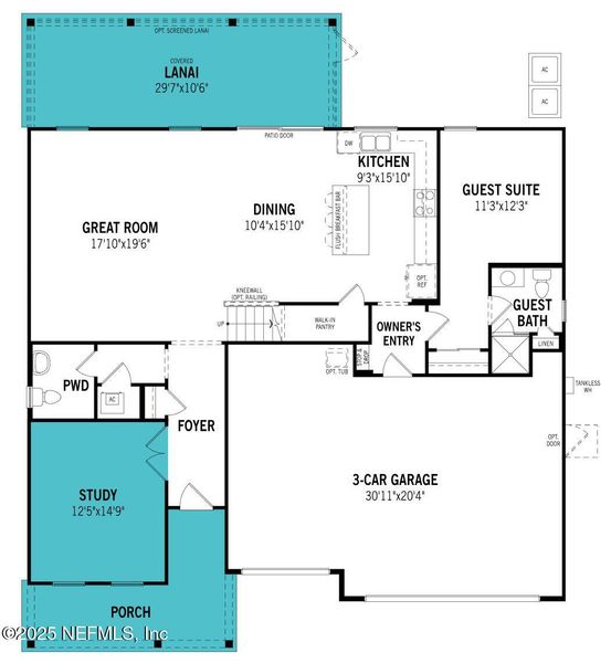 2D floor plan layout of this home in RiverTown - Forest, St. Johns, FL (Image 4).