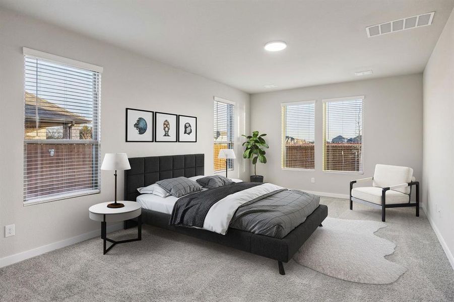 Primary Suite in the Wimbledon | Dove Hollow home plan by Trophy Signature Homes – REPRESENTATIVE