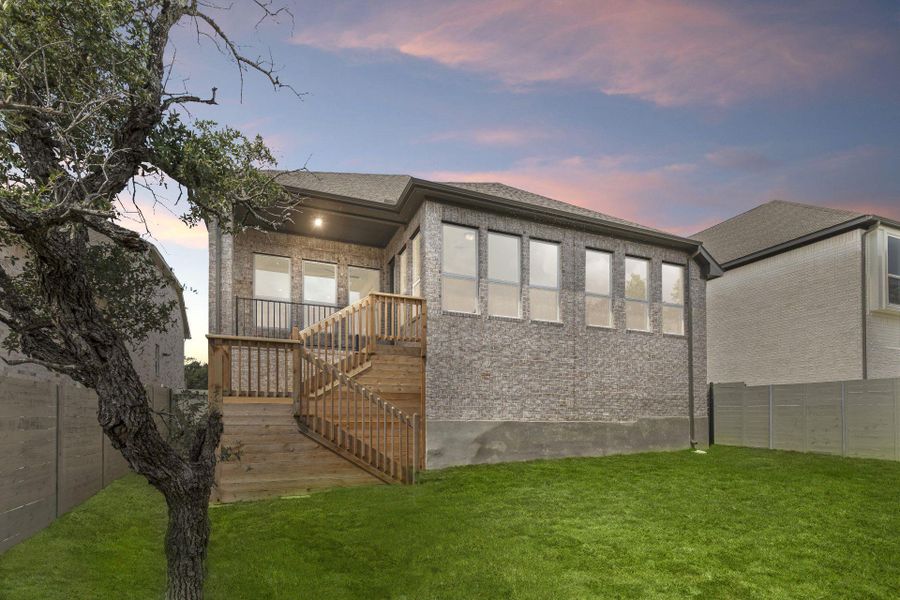 Rear of Home and Private Backyard