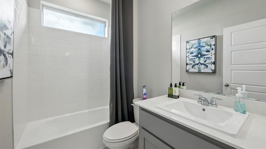 Furnished interior view inside a new home in Monarch at the Meadows, Denton (Image 26). Furnished interior view inside a new home in Monarch at the Meadows, Denton (Image 26).