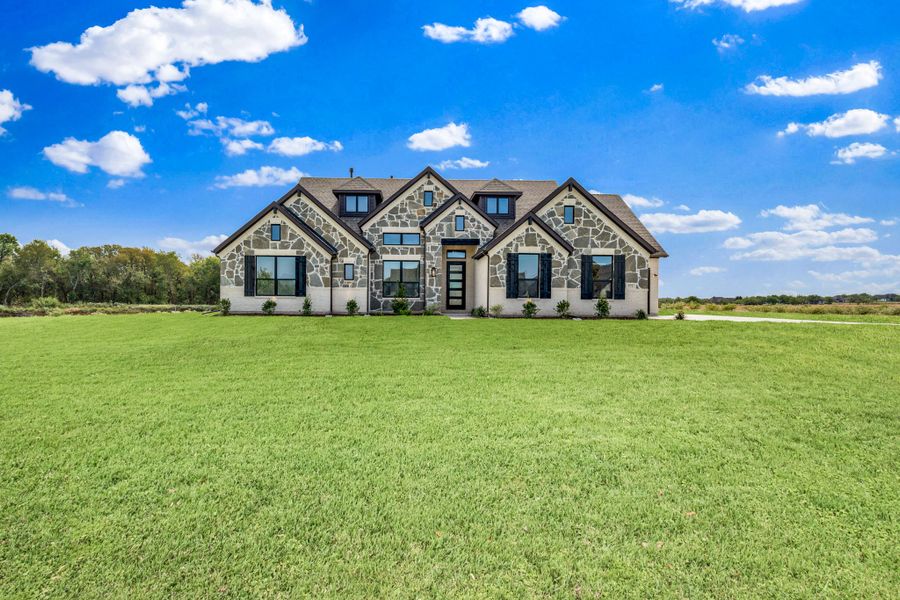 Front exterior of a new home in Valley View, Union Valley, TX, highlighting curb appeal (Image 14).