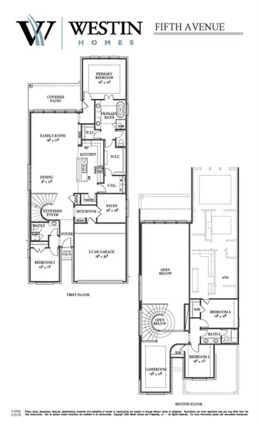 2D floor plan layout of this home in Cross Creek West - 45', Fulshear, TX (Image 3).
