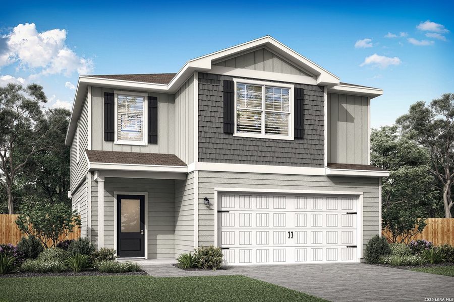 Front exterior of a new home in , San Antonio, TX, highlighting curb appeal (Image 1). Front exterior of a new home in , San Antonio, TX, highlighting curb appeal (Image 1).