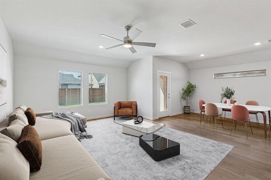 Living Room in the Harrison home plan by Trophy Signature Homes – REPRESENTATIVE PHOTO