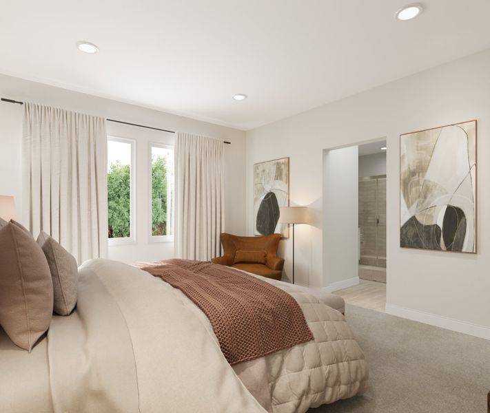 Furnished interior in a model home at Trailstone Villas Collection in Arvada (Image 4).