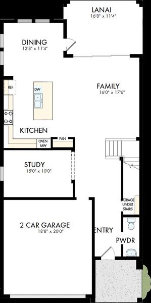 2D floor plan layout of this home in Persimmon Place – Garden Series, Wesley Chapel, FL (Image 2). 2D floor plan layout of this home in Persimmon Place – Garden Series, Wesley Chapel, FL (Image 2).