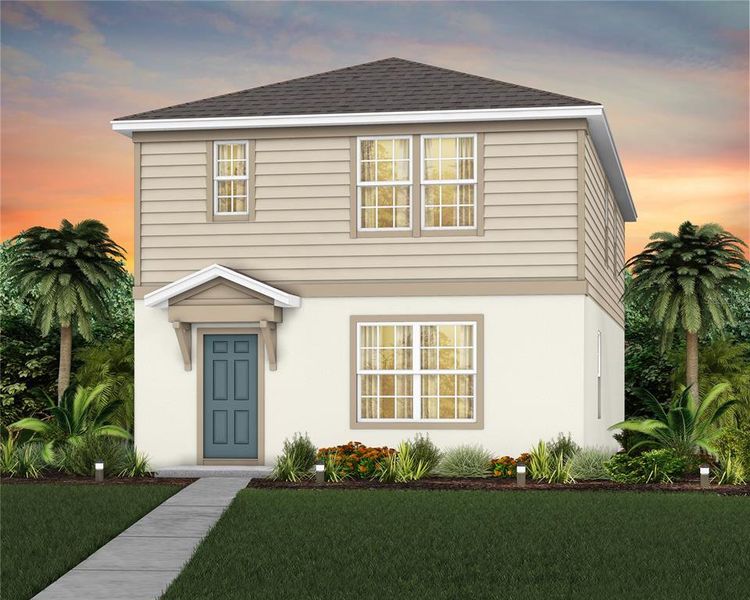 Exterior Design. Artistic rendering for this new construction home. Pictures are for illustrative purposes only. Elevations, colors and options may vary.