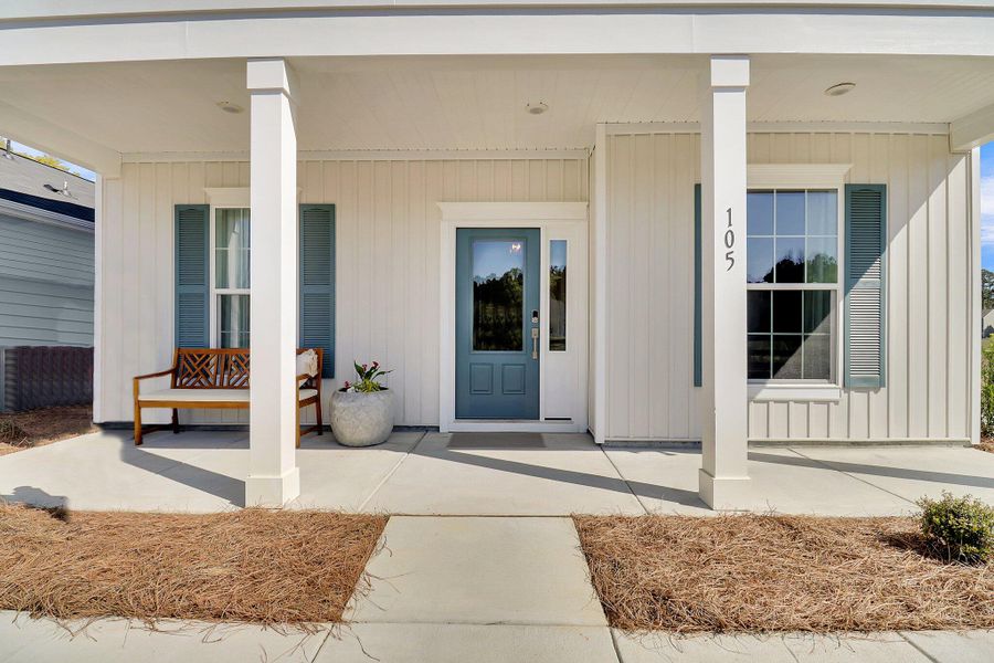 Exterior details and patio area of a home in Six Oaks, Summerville (Image 4).
