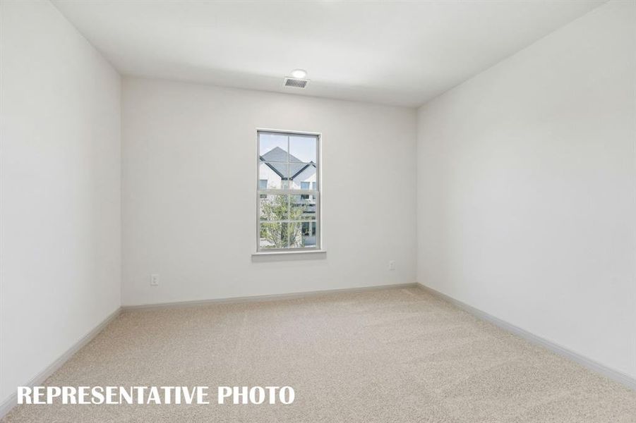 You'll find nicely sized secondary bedrooms in our Brigitte plan.  REPRESENTATIVE PHOTO