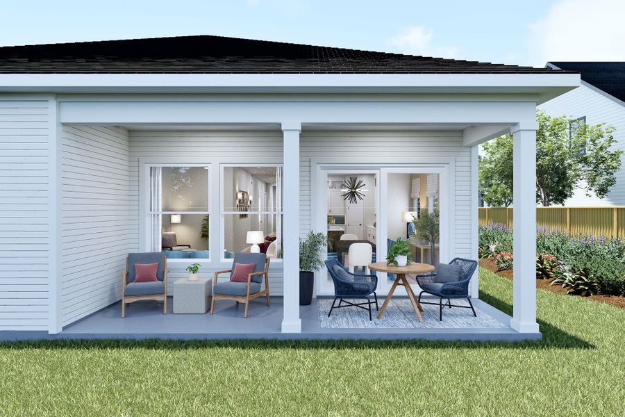 Representative exterior details of a home built from the The Cassie by David Weekley Homes in Lanier Landing - Retreat Collection, Gainesville (Image 4).
