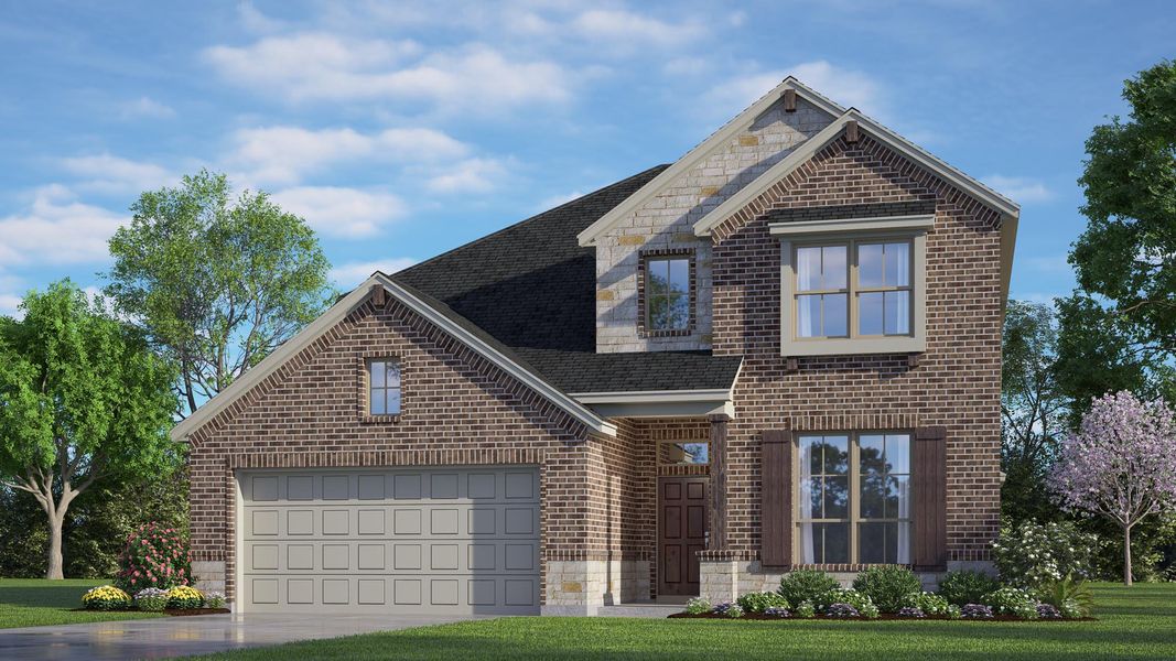 Representative exterior photo of a completed home built from the Concept 2492 by Landsea Homes in Summer Crest, Fort Worth, TX (Image 7).