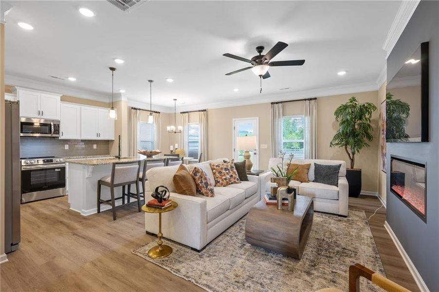 Furnished interior view inside a new home in Townes At The Stiles, Cartersville (Image 17). Furnished interior view inside a new home in Townes At The Stiles, Cartersville (Image 17).
