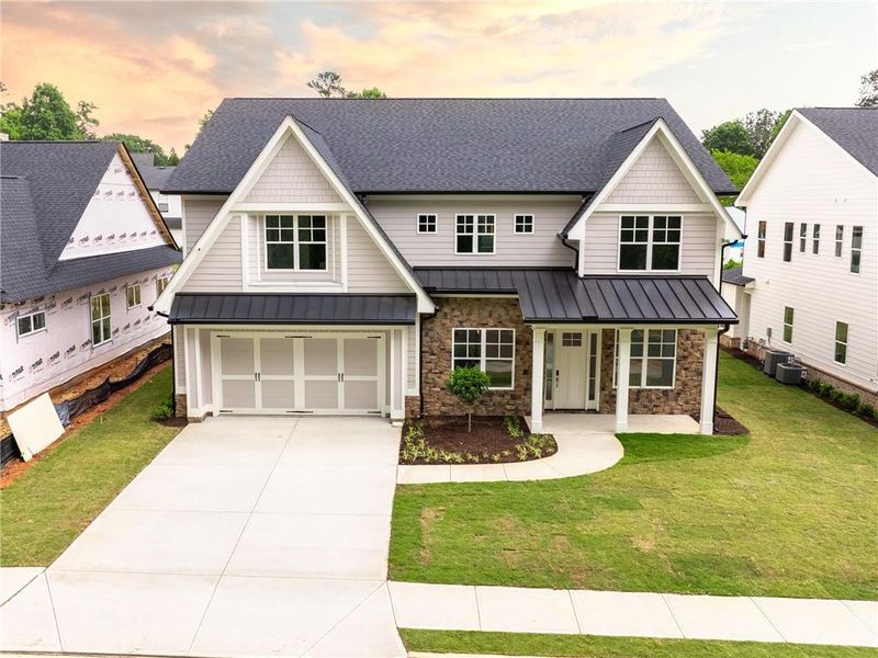 Front exterior of a new home in , Marietta, GA, highlighting curb appeal (Image 23).