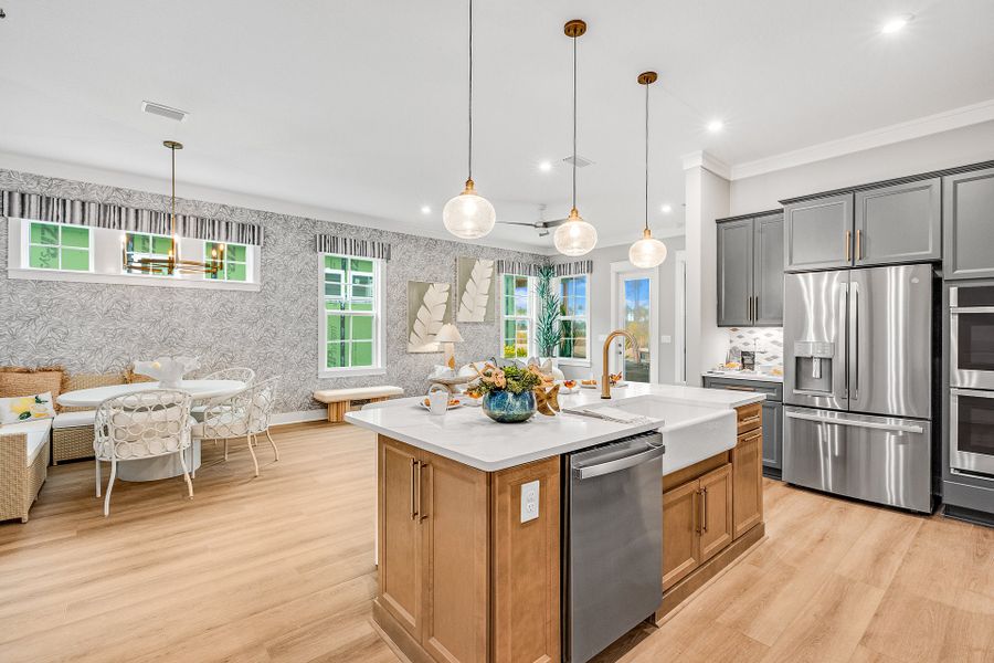 Representative furnished interior of a home built from the Anfield by Fischer Homes in The Villas at Longleaf Park, a Watersound Origins® community, Inlet Beach (Image 11).