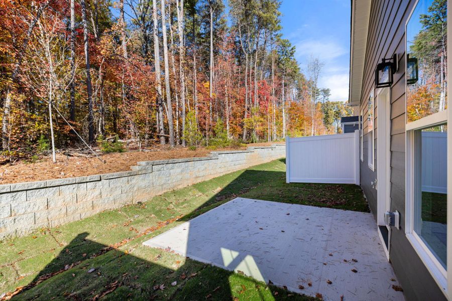 Exterior details and patio area of a home in Harbor Crossing, Greensboro (Image 26).