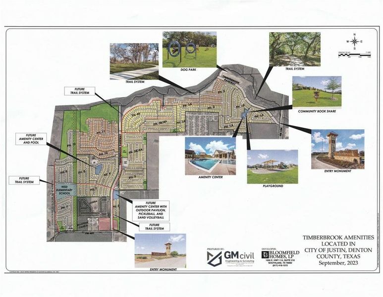 This Map shows all the present, and coming special amenities offered to residents of Timberbrook.
