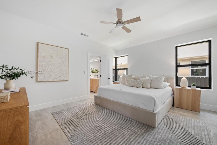 Furnished interior view inside a new home in , Miami Beach (Image 16). Furnished interior view inside a new home in , Miami Beach (Image 16).