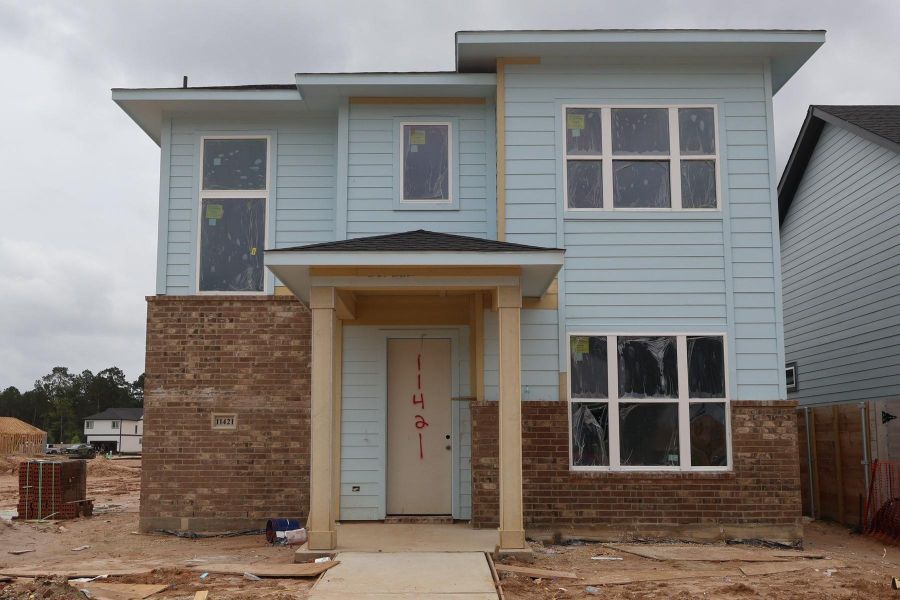 In-progress construction of a new home in Two Step Farm - Landmark Row Collection, Montgomery, TX (Image 6). In-progress construction of a new home in Two Step Farm - Landmark Row Collection, Montgomery, TX (Image 6).