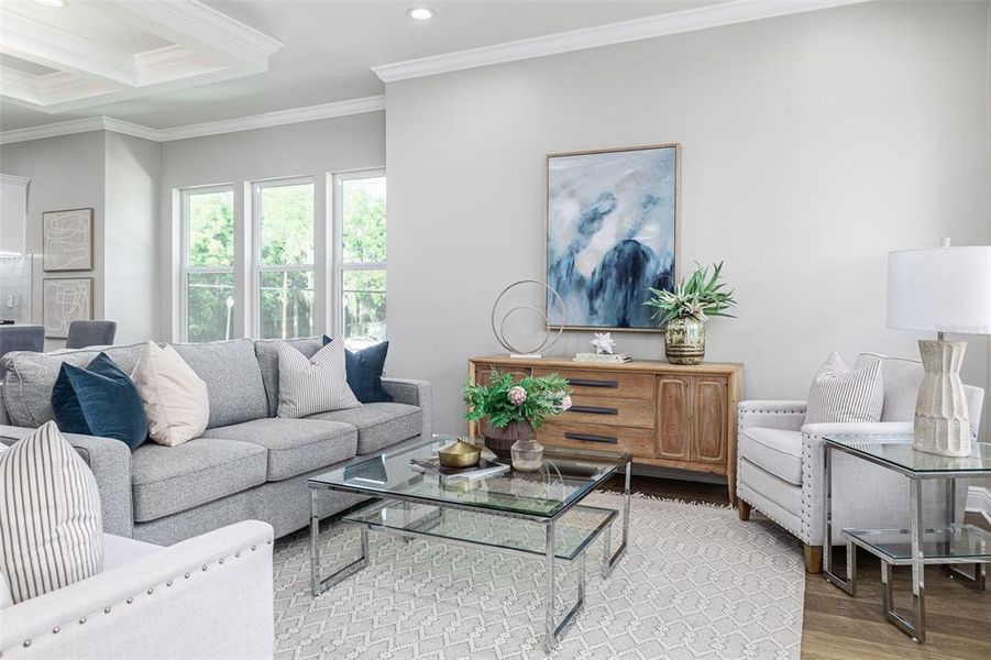 Furnished interior view inside a new home in , Tampa (Image 11). Furnished interior view inside a new home in , Tampa (Image 11).