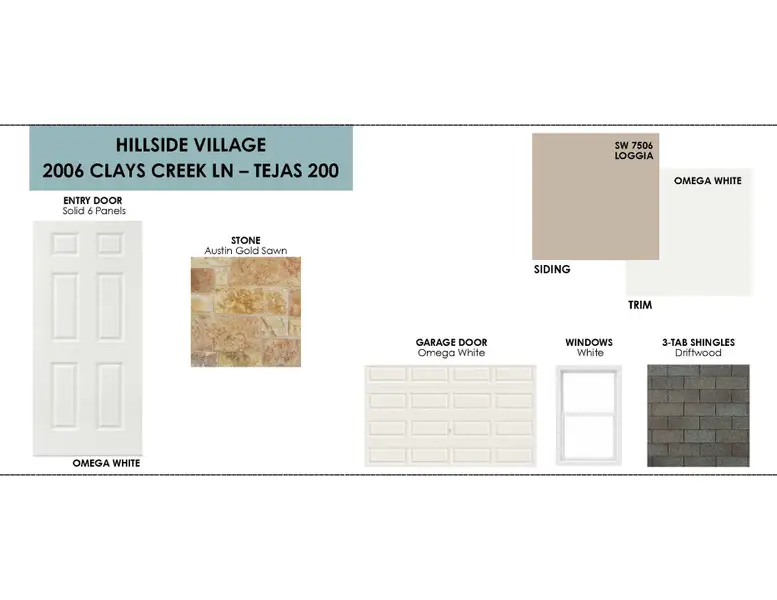 Sample of building materials used in homes in Hillside Village, Temple (Image 3).