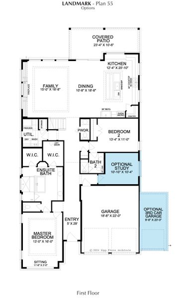 2D floor plan layout for the Landmark by Landon Homes in Fields - Brookside North, Frisco, TX (Image 5). 2D floor plan layout for the Landmark by Landon Homes in Fields - Brookside North, Frisco, TX (Image 5).