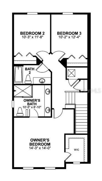2D floor plan layout of this home in Emerson Pointe, Apopka, FL (Image 4).