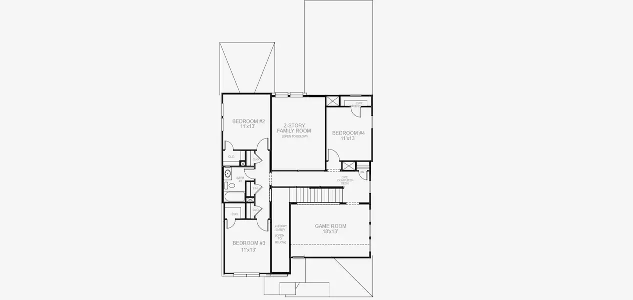 2D floor plan layout of this home in Santa Rita Ranch Tierra Rosa, Liberty Hill, TX (Image 4).