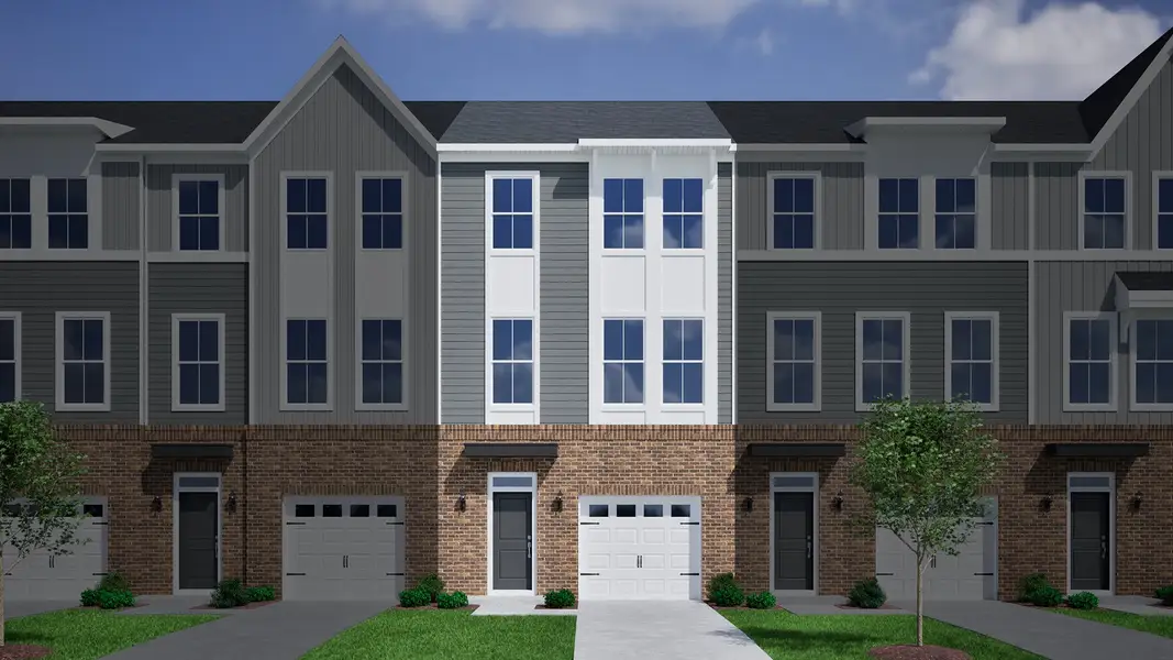 Representative exterior photo of a completed home built from the Daphne 3-Story 1-Car Garage - Vanguard Collection by Mungo Homes in Vista at Cane Bay, Summerville, SC (Image 3).
