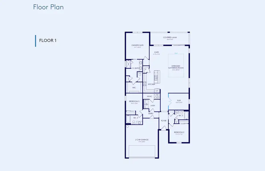 2D floor plan layout of this home in Marion Ranch, Ocala, FL (Image 5).