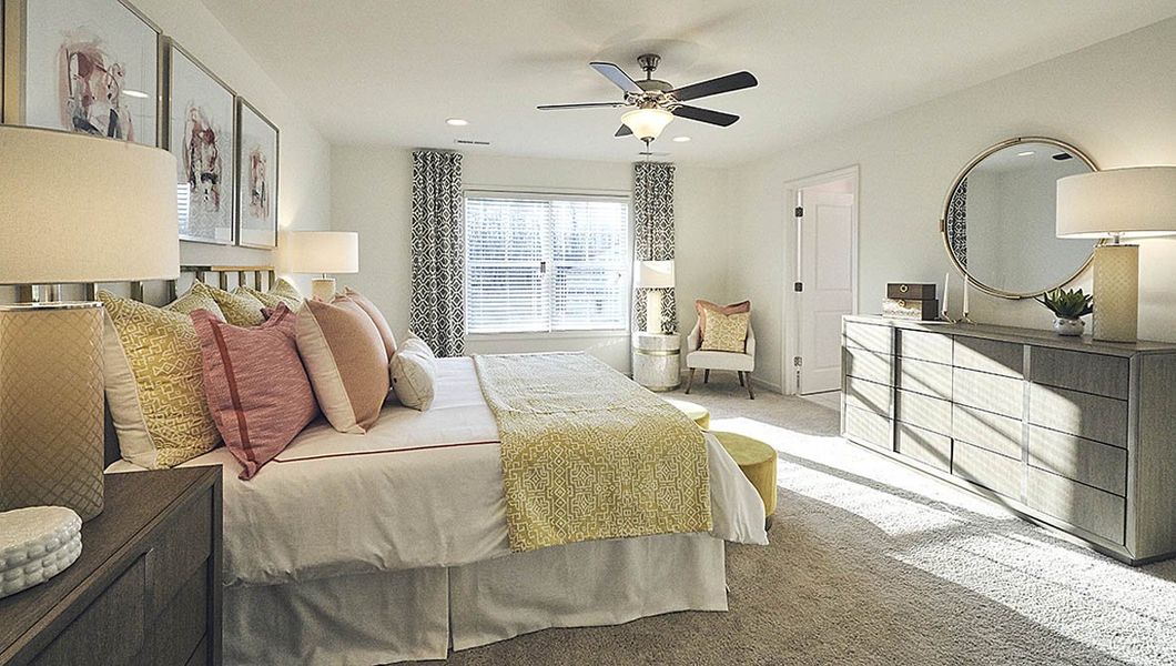 Furnished interior view inside a new home in The Meadows at Kinsley, Jamestown (Image 29). Furnished interior view inside a new home in The Meadows at Kinsley, Jamestown (Image 29).