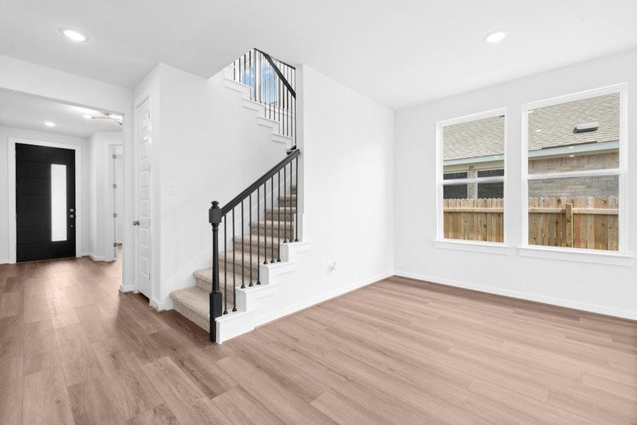 Spacious, unfurnished interior of a new home in Santa Rita Ranch, Liberty Hill (Image 12). Spacious, unfurnished interior of a new home in Santa Rita Ranch, Liberty Hill (Image 12).