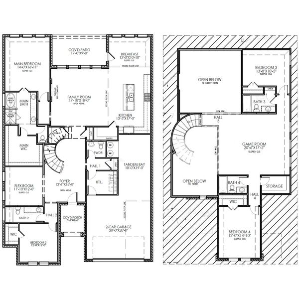 2D floor plan layout for the The Melrose by Lillian Custom Homes in Westside Preserve, Midlothian, TX (Image 4).