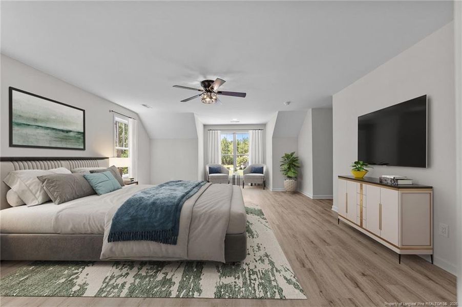 Primary bedroom virtually staged