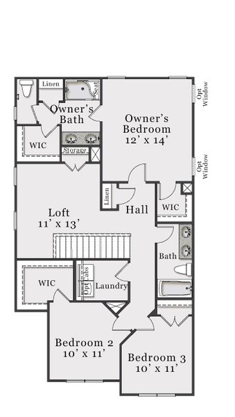 2D floor plan layout for the Alexander by McKee Homes in Bedford, Raeford, NC (Image 23).