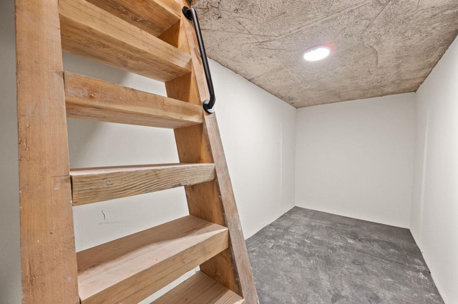 Hidden underground bunk room.