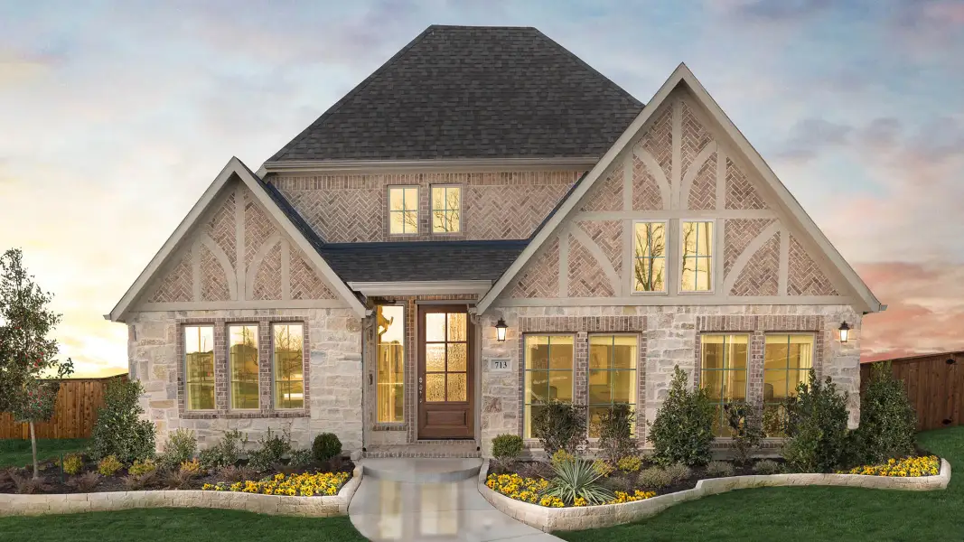 Front exterior of a new home in Silo Mills, Cleburne, TX, highlighting curb appeal (Image 36). Front exterior of a new home in Silo Mills, Cleburne, TX, highlighting curb appeal (Image 36).