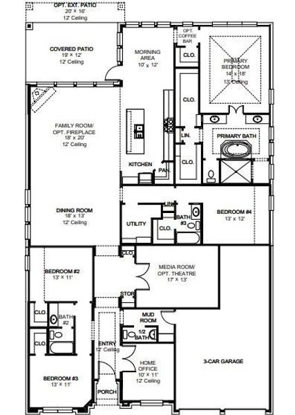 2D floor plan layout of this home in Austin Point, Richmond, TX (Image 2).