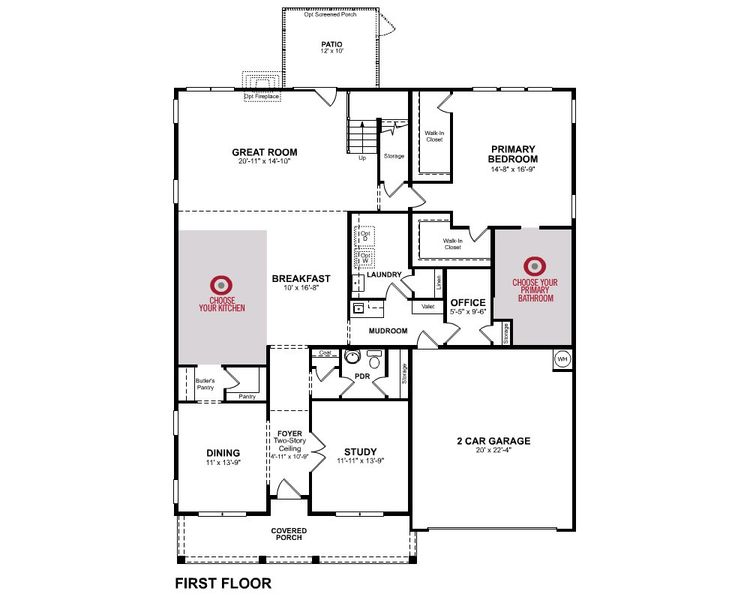 2D floor plan layout for the Winston by Beazer Homes in Stonewood Estates: Landmark, Durham, NC (Image 3). 2D floor plan layout for the Winston by Beazer Homes in Stonewood Estates: Landmark, Durham, NC (Image 3).